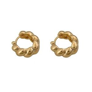 - 18K GP Horn hoop earrings